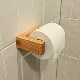 Handgemaakte eikenhouten toiletrolhouder